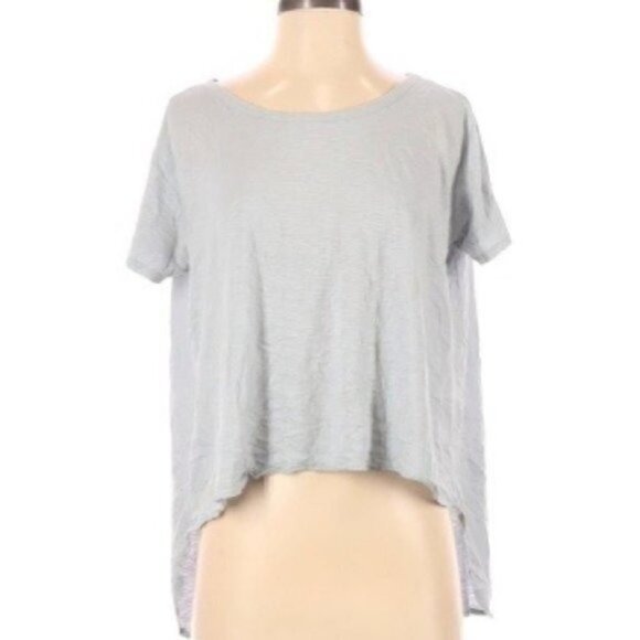 Light Grey Short Sleeve Workout Tops for Women - Gym Clothes for Women - Workout - Picture 1 of 4